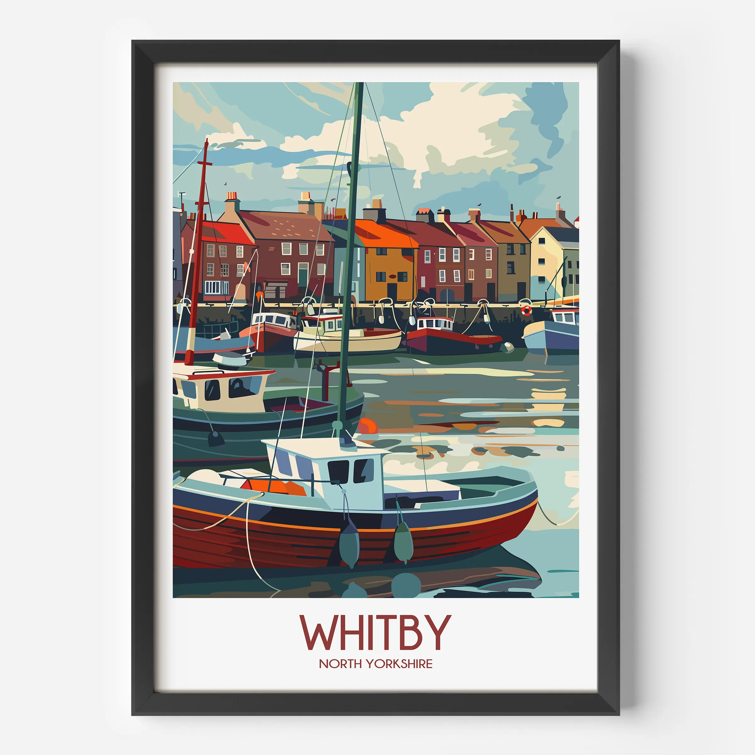 Whitby Retro Travel Illustration