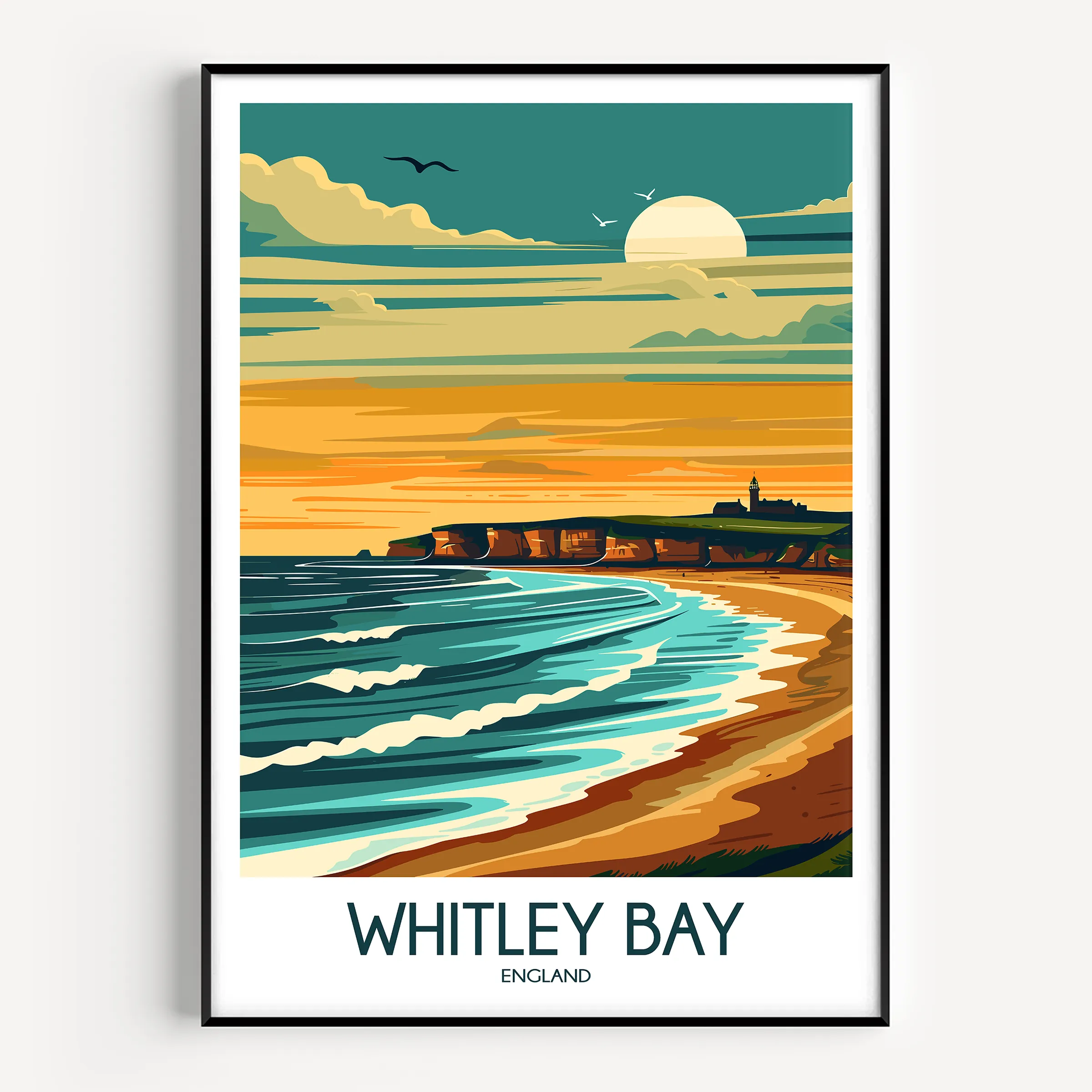 Whitley Bay Modern Travel Poster