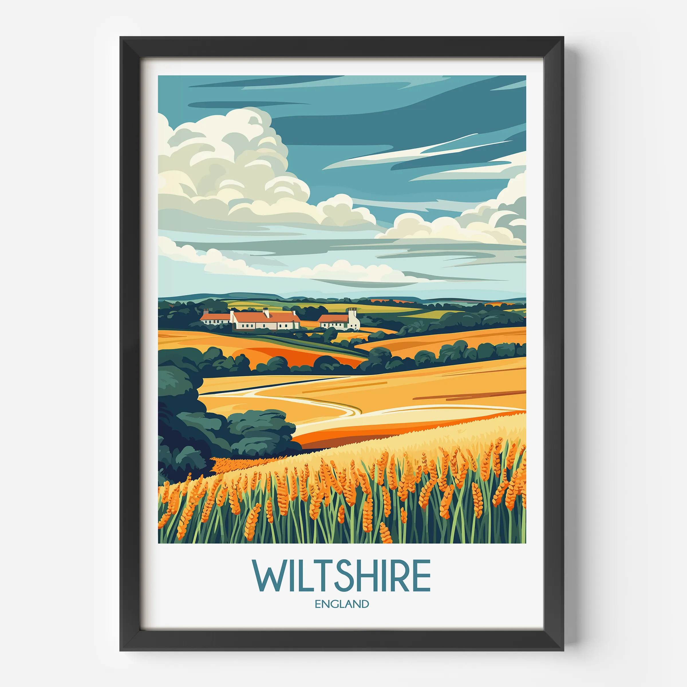 Wiltshire Modern Travel Poster