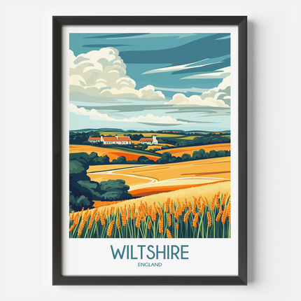 Wiltshire Modern Travel Poster