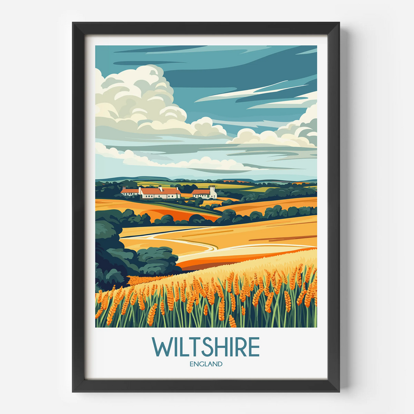 Wiltshire Modern Travel Poster