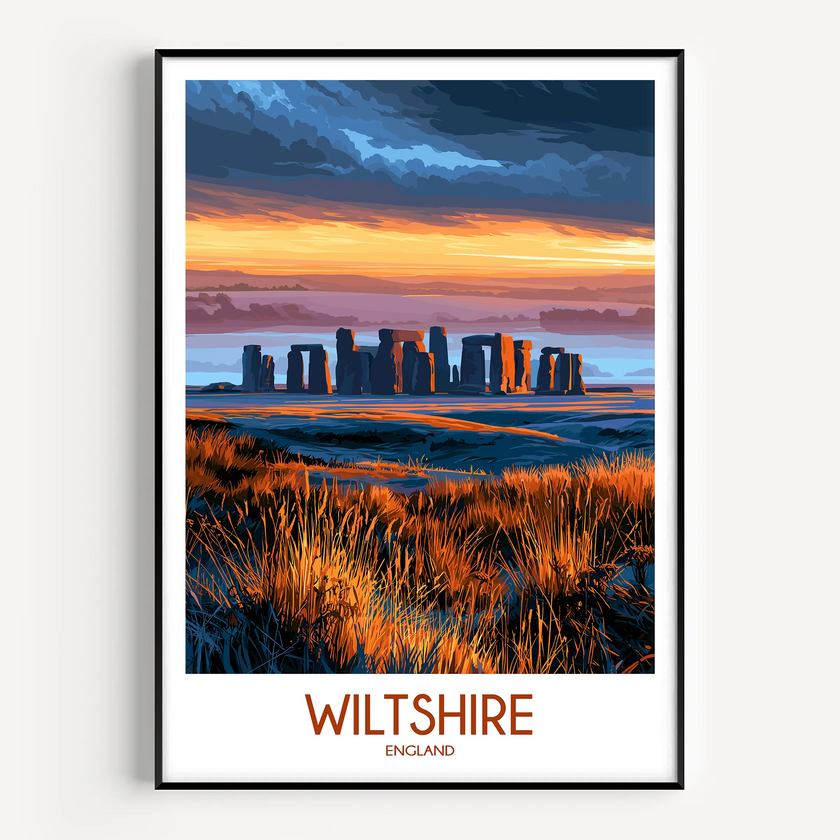 Wiltshire Modern Travel Poster