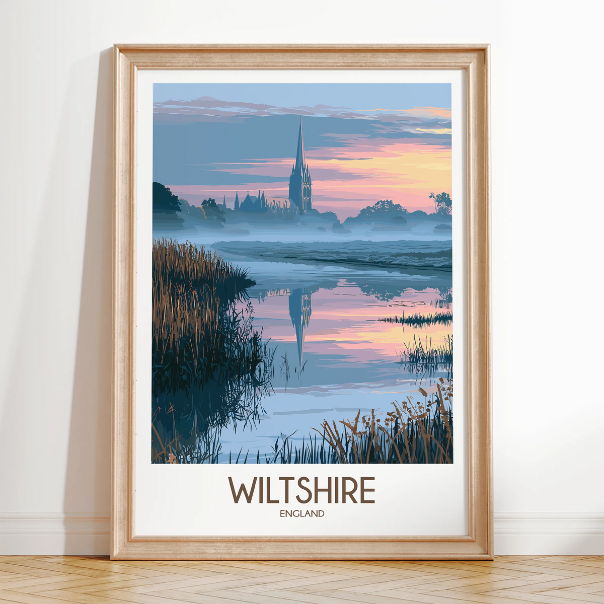 Wiltshire Retro Travel Illustration