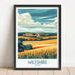 Wiltshire Retro Travel Illustration