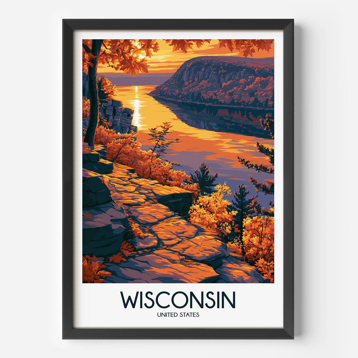 Wisconsin Modern Travel Poster