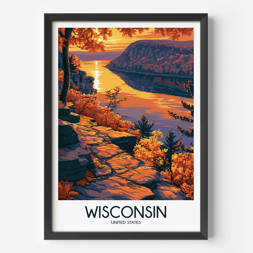 Wisconsin Modern Travel Poster