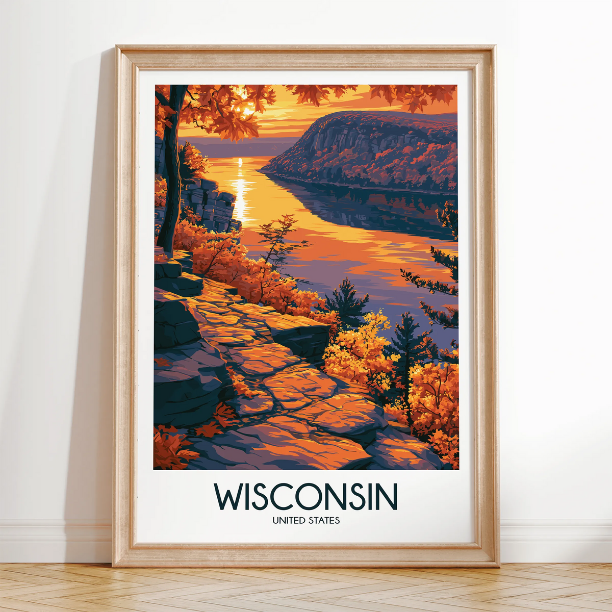 Wisconsin Vintage Style Print