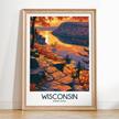 Wisconsin Vintage Style Print