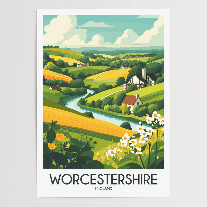 Worcestershire Minimalist Wall Art