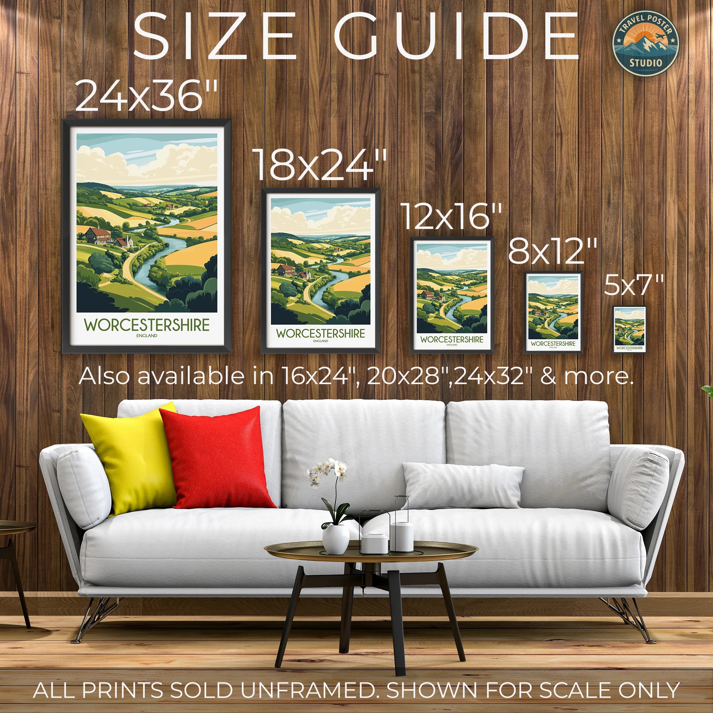 Worcestershire Modern Travel Poster