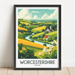 Worcestershire Retro Travel Illustration