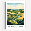 Worcestershire Souvenir Poster Print