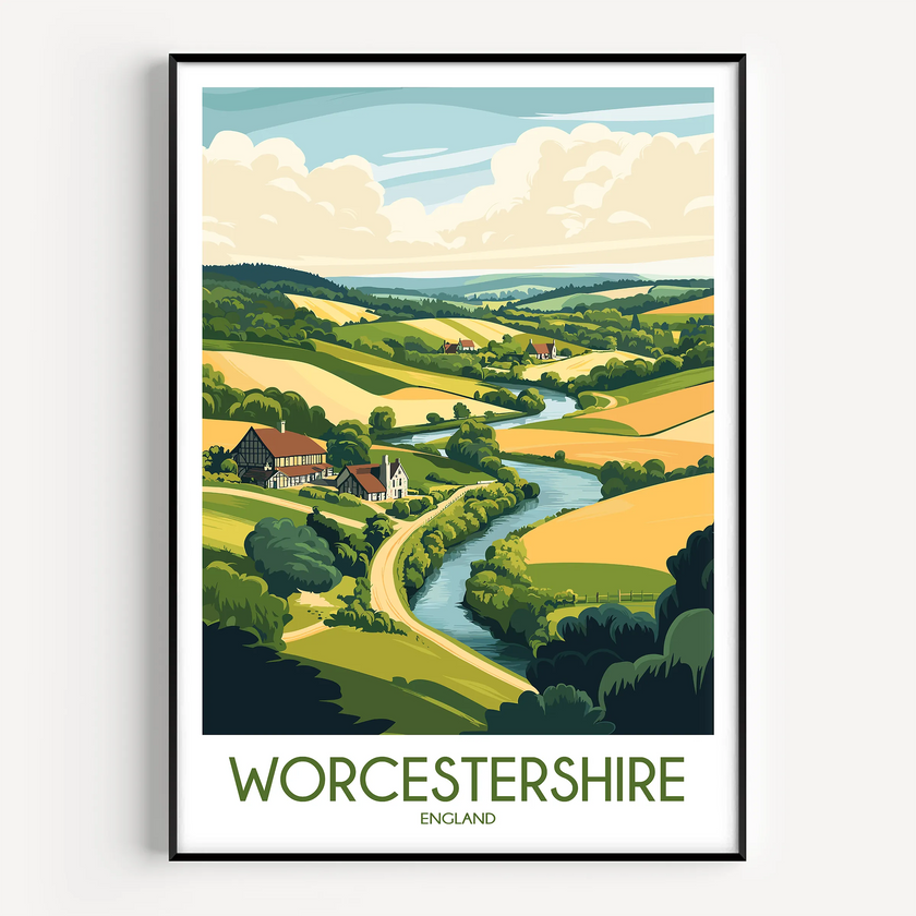 Worcestershire Souvenir Poster Print