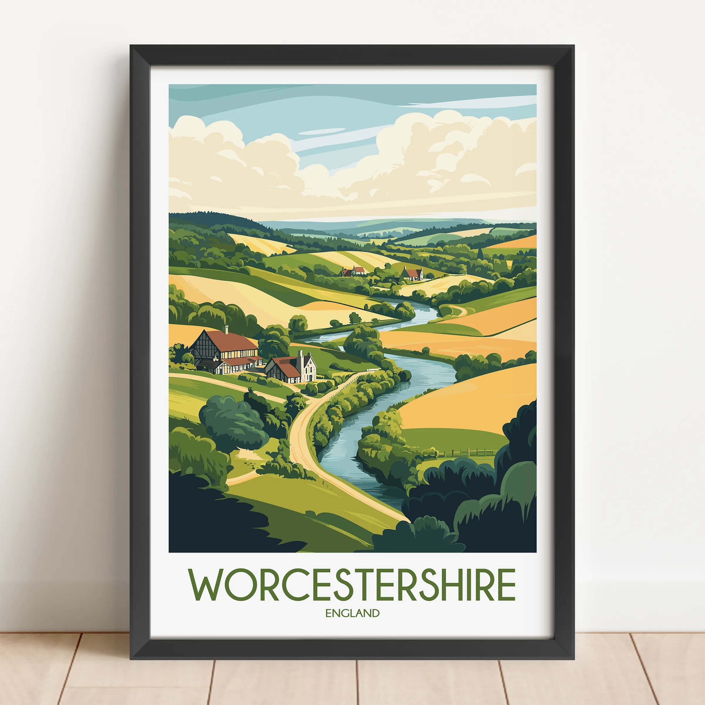 Worcestershire Vintage Style Print