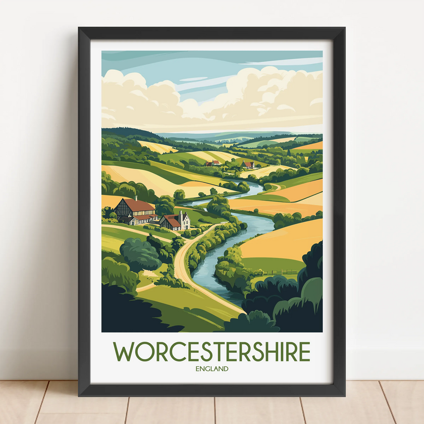 Worcestershire Vintage Style Print