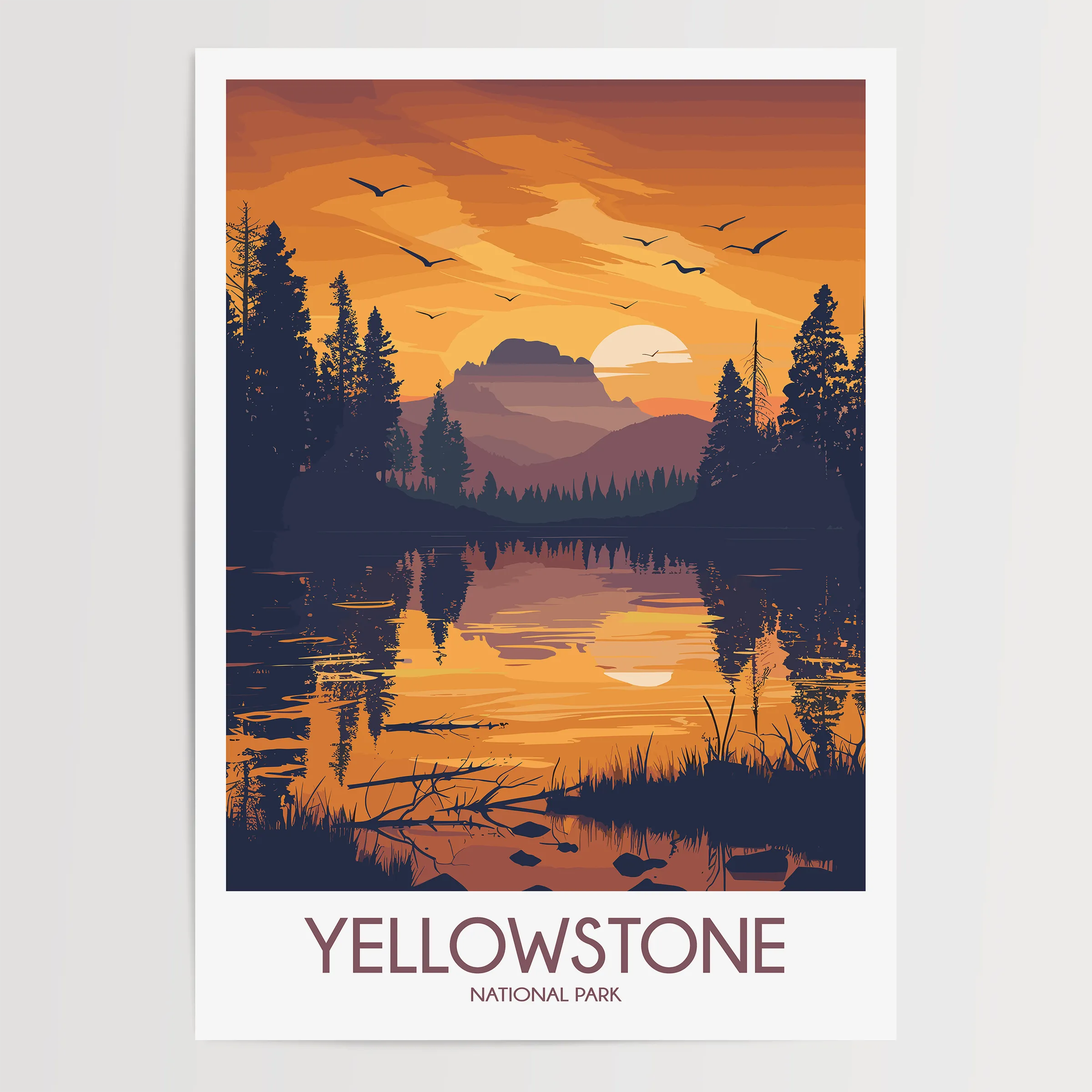 Yellowstone Modern Travel Poster
