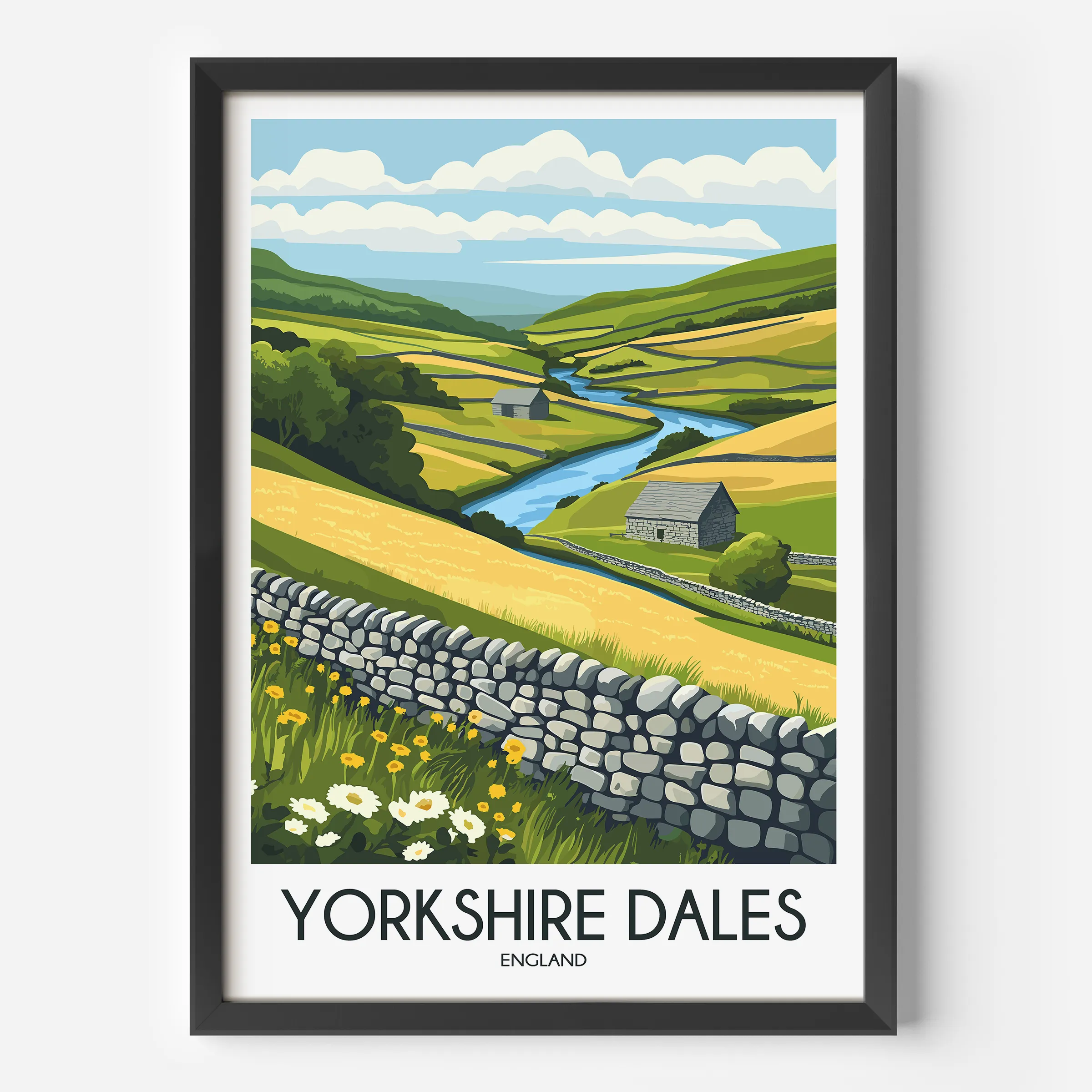 Yorkshire Dales Modern Travel Poster