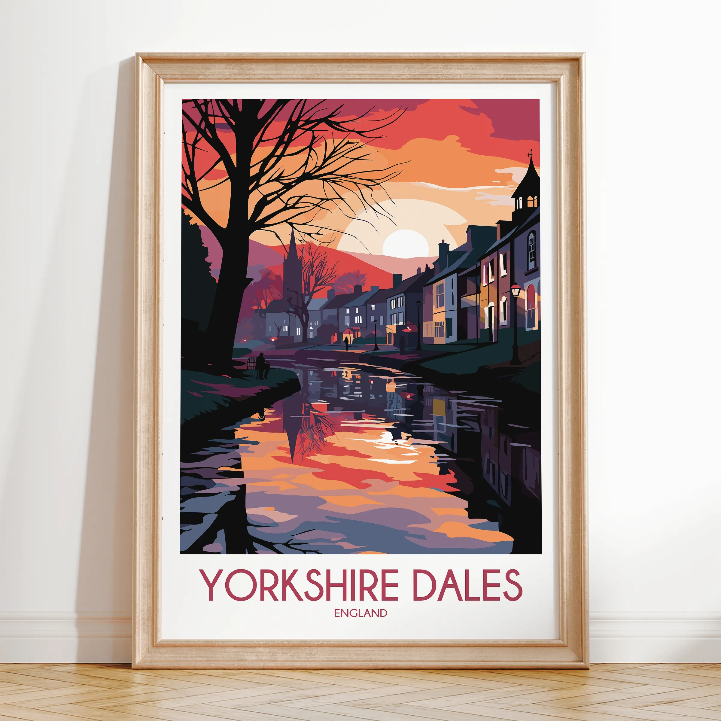 Yorkshire Dales Retro Travel Illustration