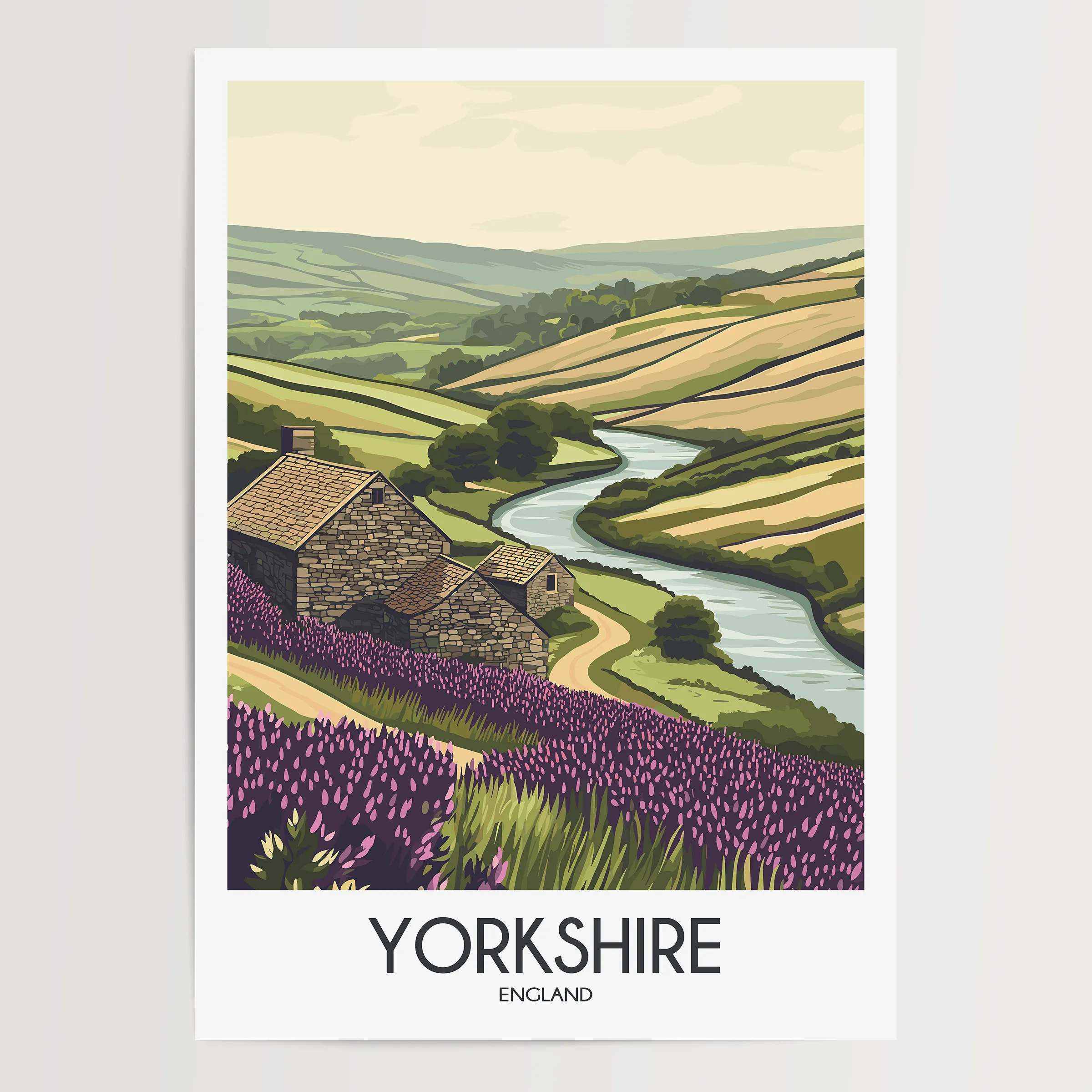 Yorkshire Retro Travel Illustration