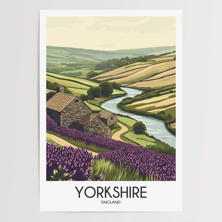 Yorkshire Retro Travel Illustration