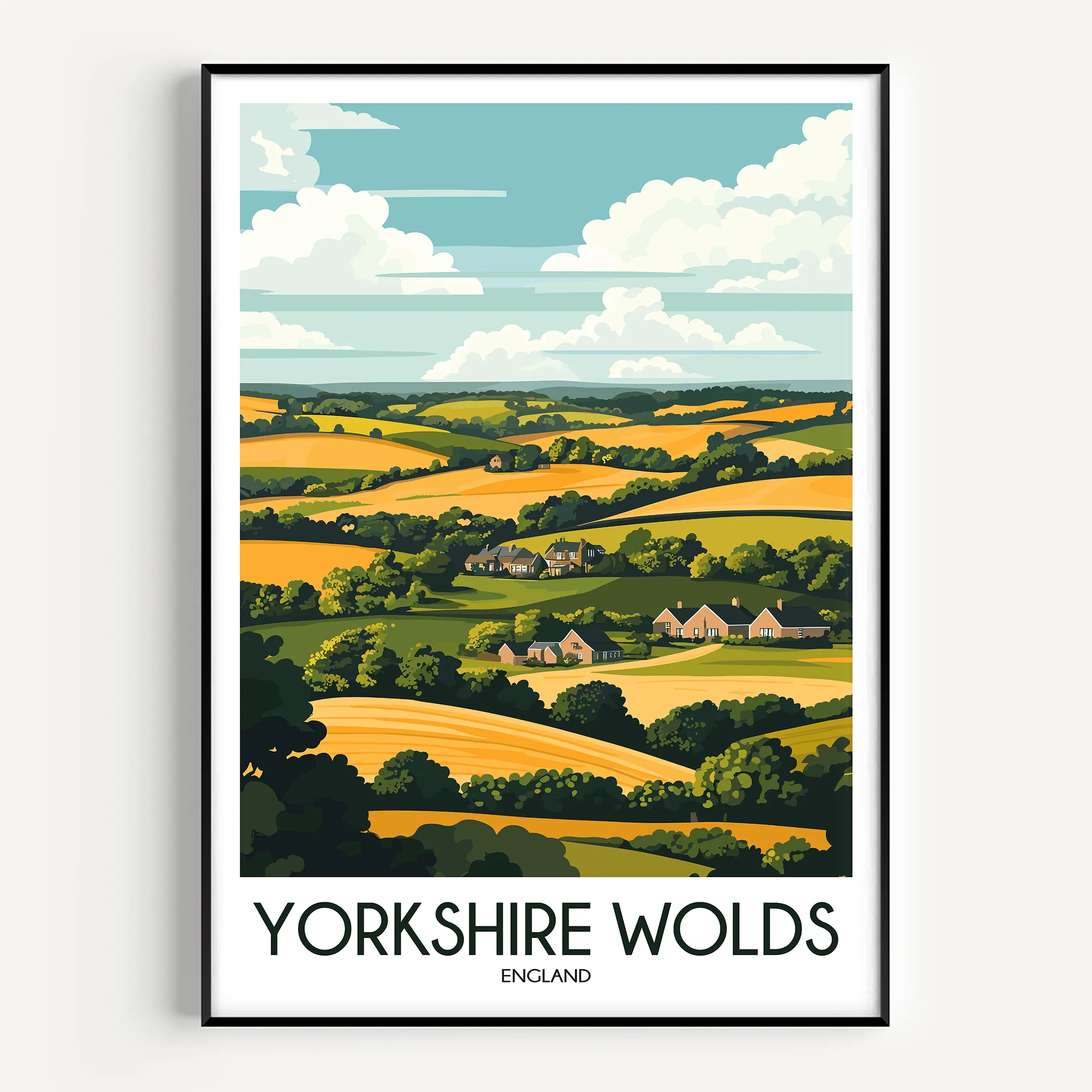 Yorkshire Wolds Modern Travel Poster