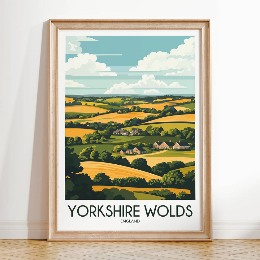 Yorkshire Wolds Vintage Style Print