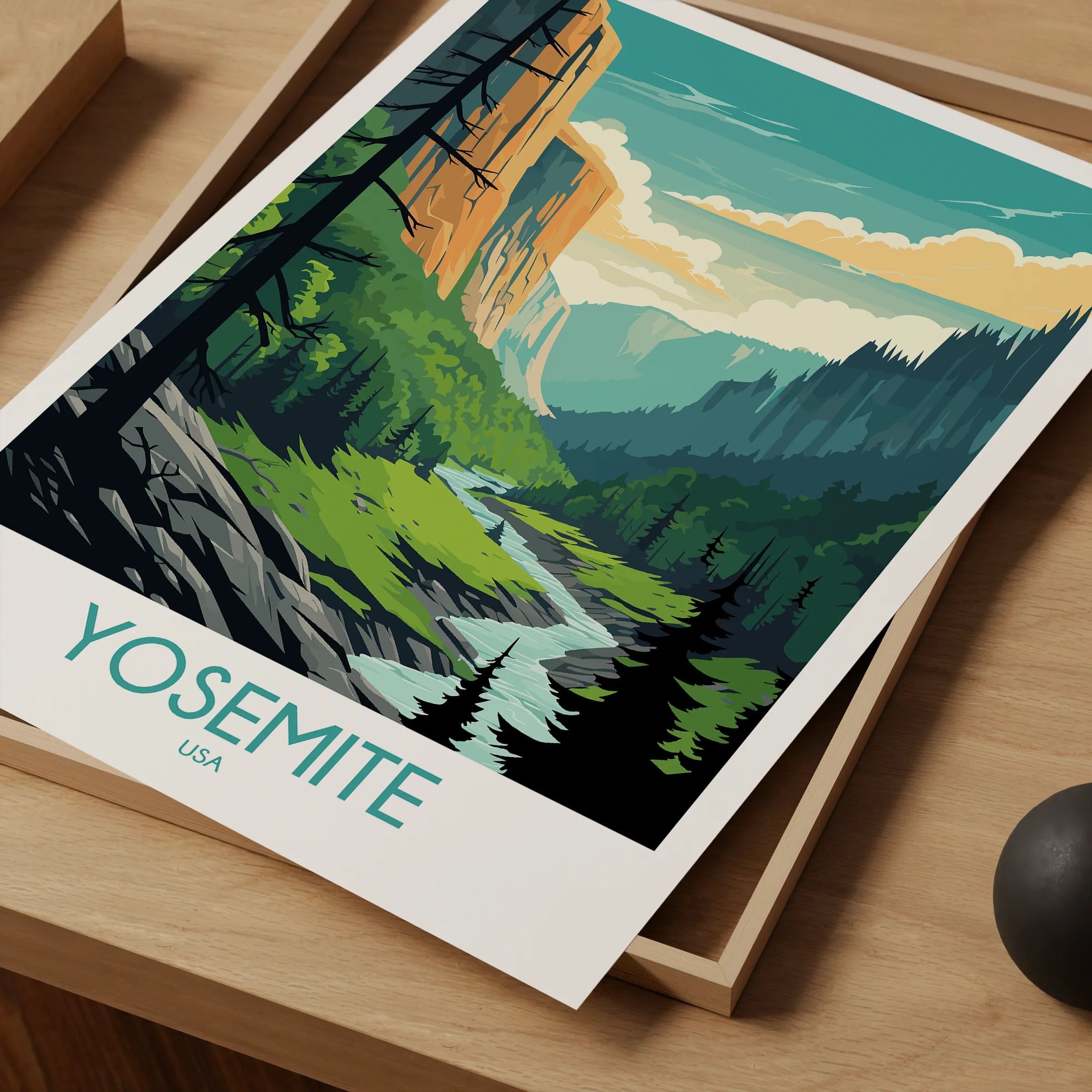 Yosemite Retro Travel Illustration