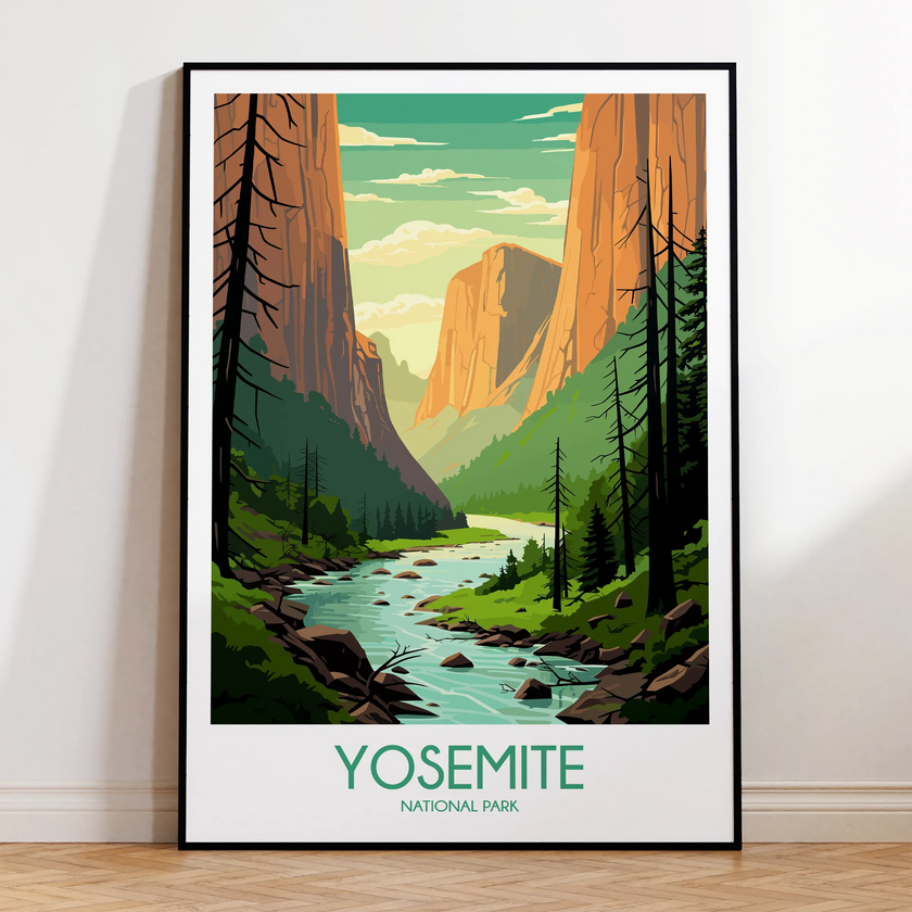 Yosemite Retro Travel Illustration