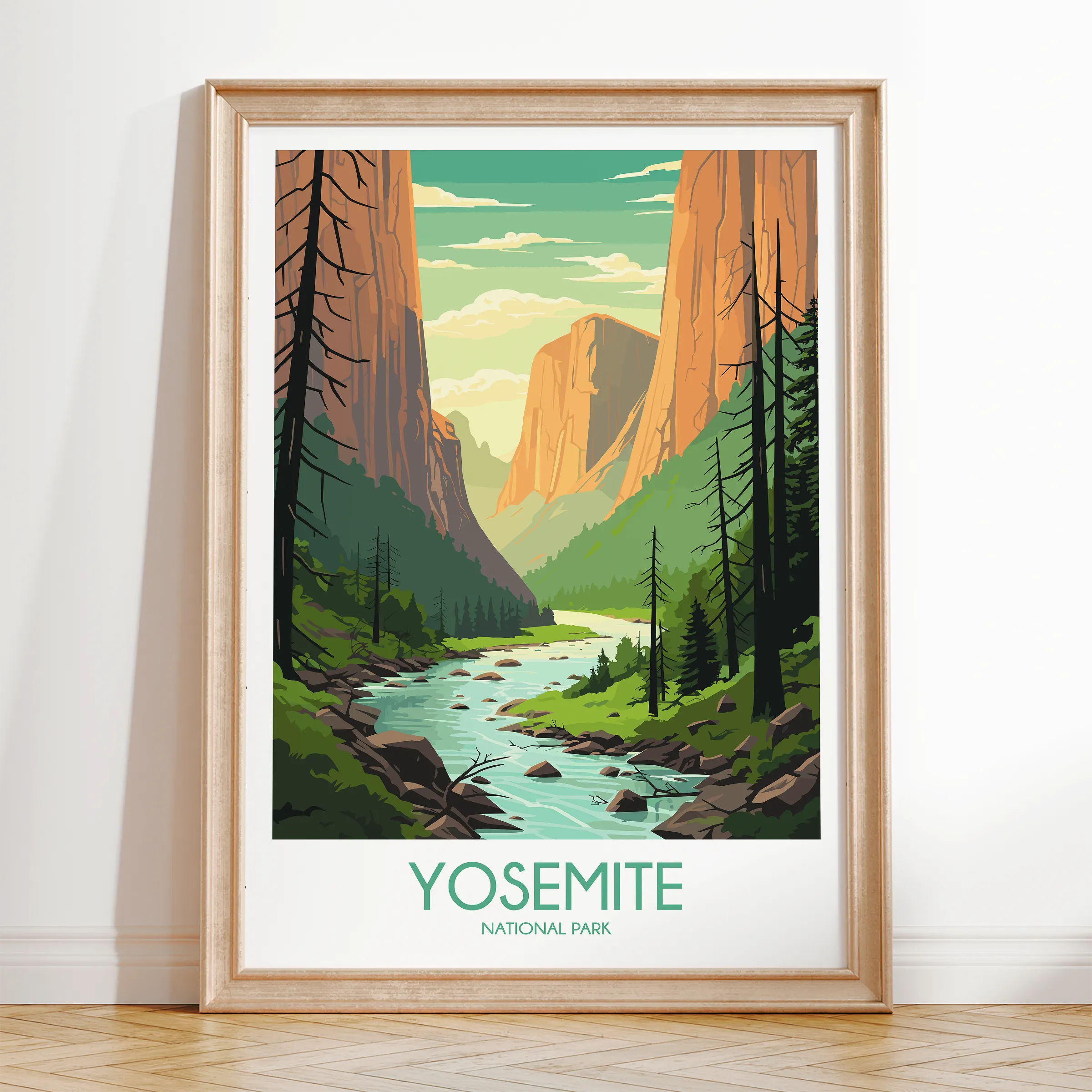 Yosemite Vintage Style Print