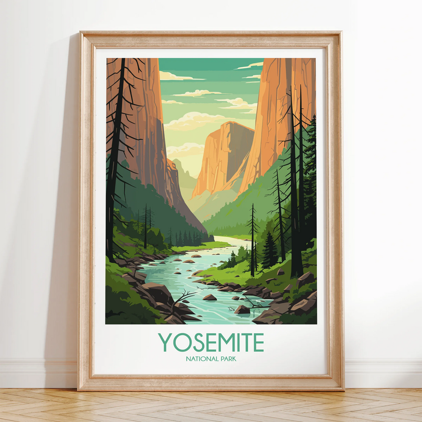 Yosemite Vintage Style Print