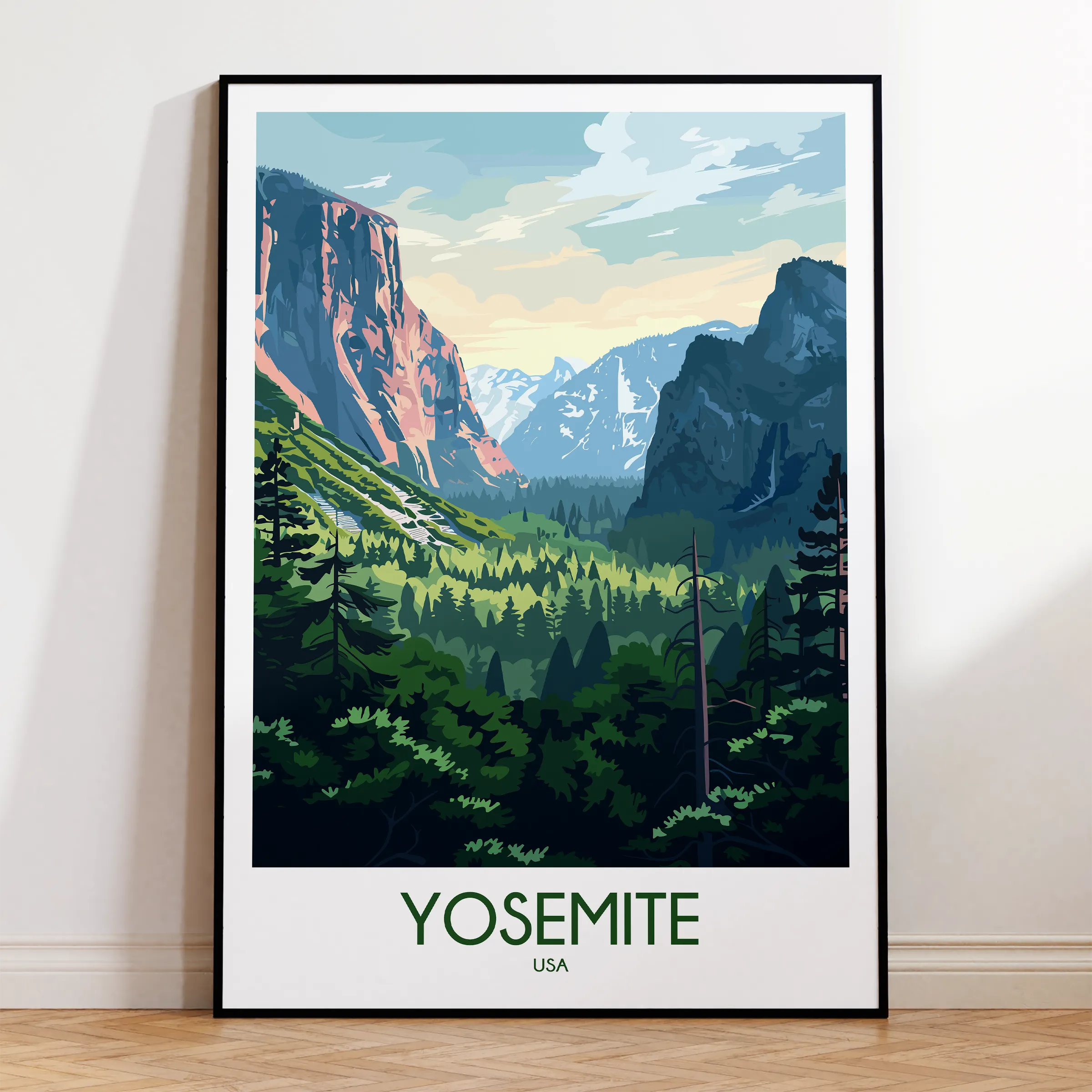 Yosemite Vintage Style Print