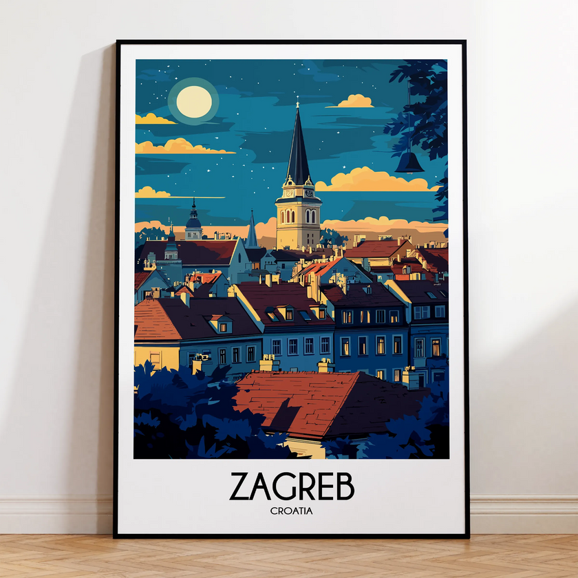 Zagreb Modern Travel Poster