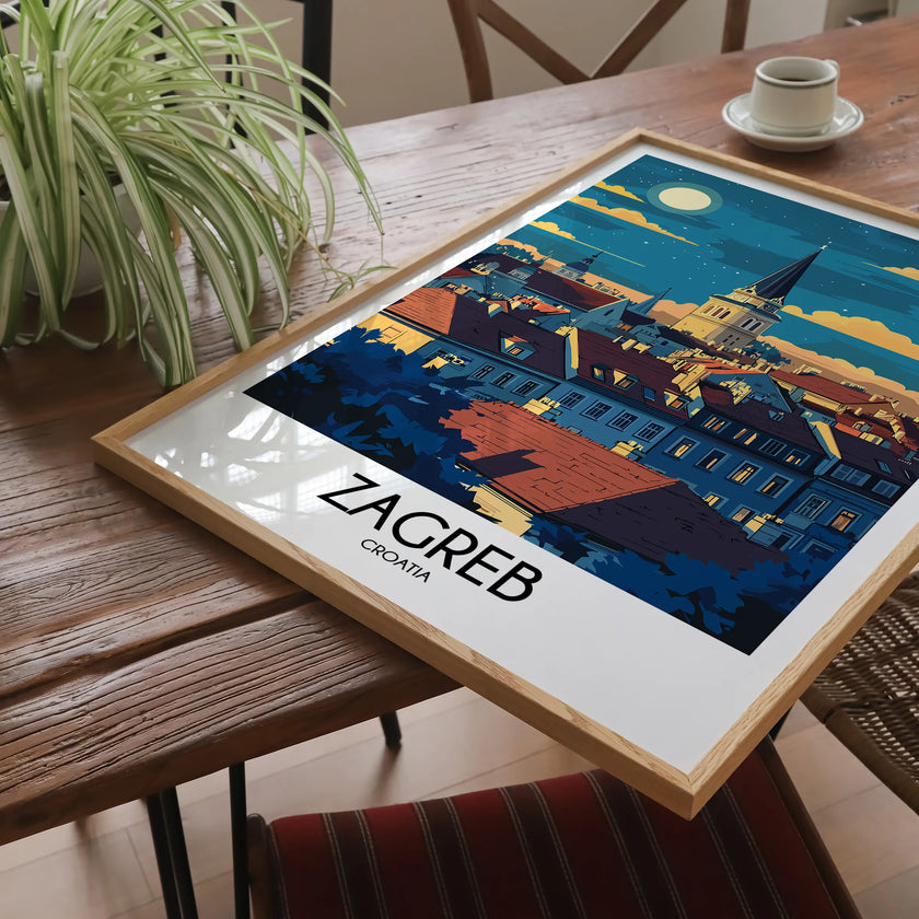 Zagreb Vintage Style Print