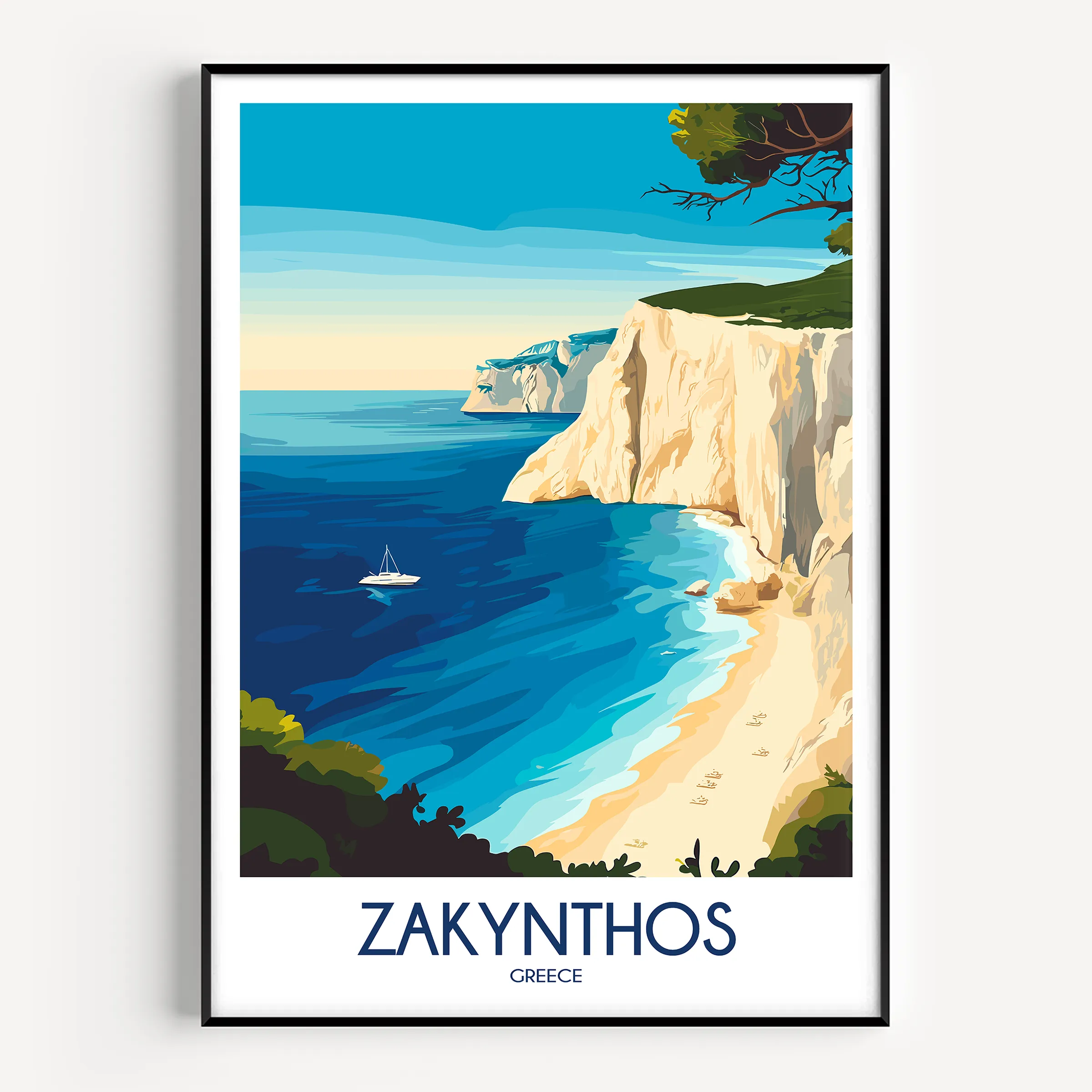 Zakynthos Vintage Style Print