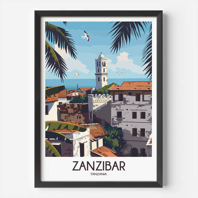 Zanzibar Retro Travel Illustration