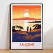 Zanzibar Retro Travel Illustration