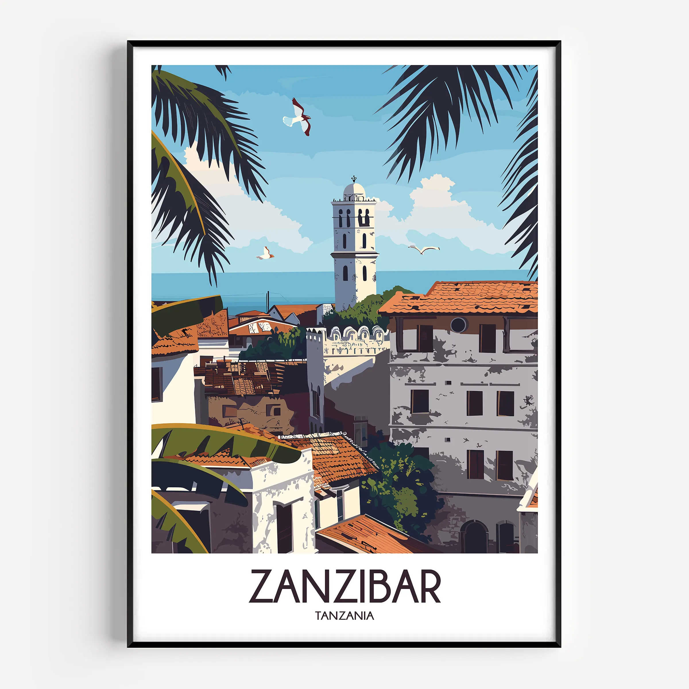 Zanzibar Vintage Style Print