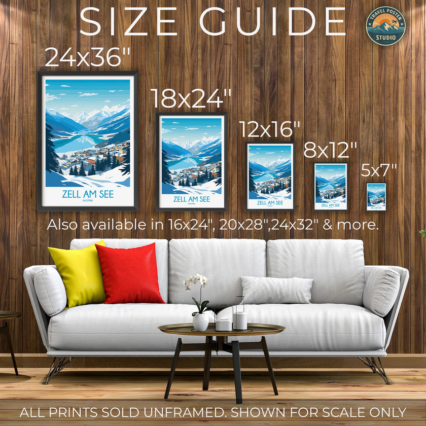 Zell Am See Retro Travel Illustration