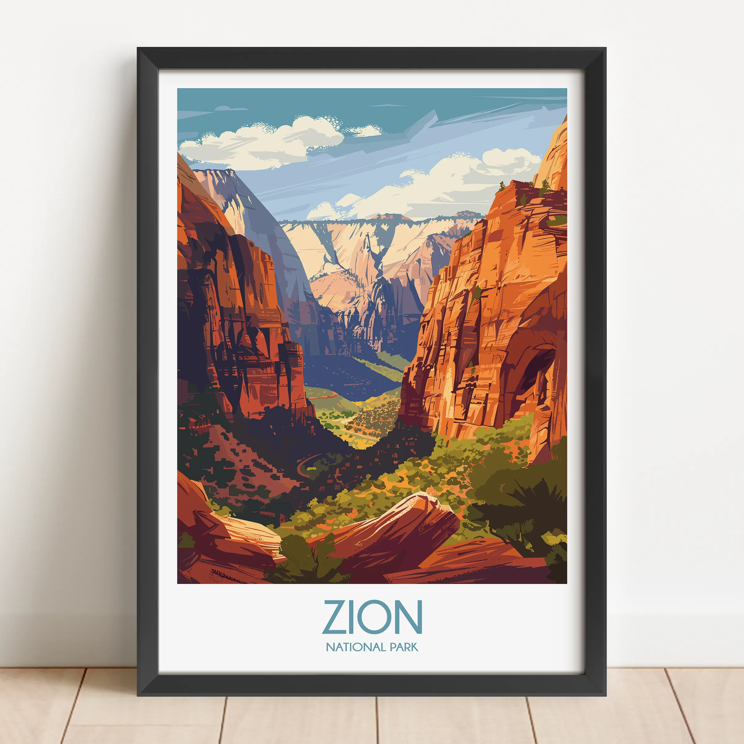 Zion Retro Travel Illustration