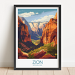 Zion Retro Travel Illustration