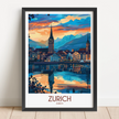 Zurich Vintage Style Print